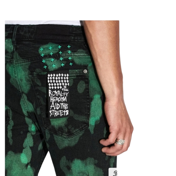 Ksubi Jeans Mens Van Winkle Skinny Leg Rekt Green Black $ Size 30/32 - Picture 3 of 11